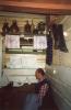 Коморка-кухня, и в ней мышкинский краевед В.А. Гречухин. Снимок 18.05.2001 года.